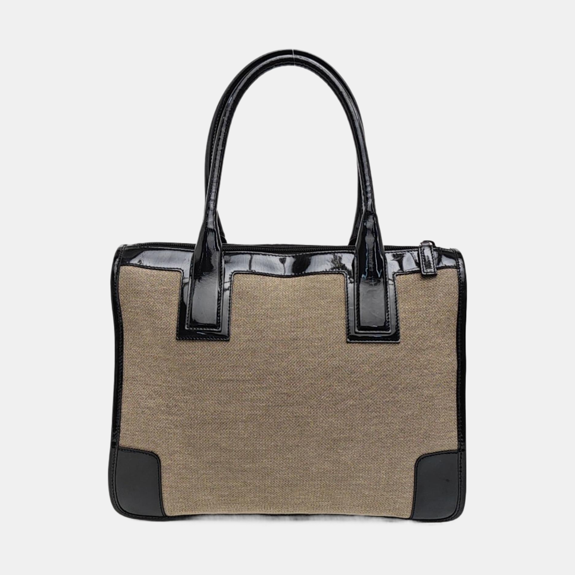 Canvas Top Handle Bag Brown