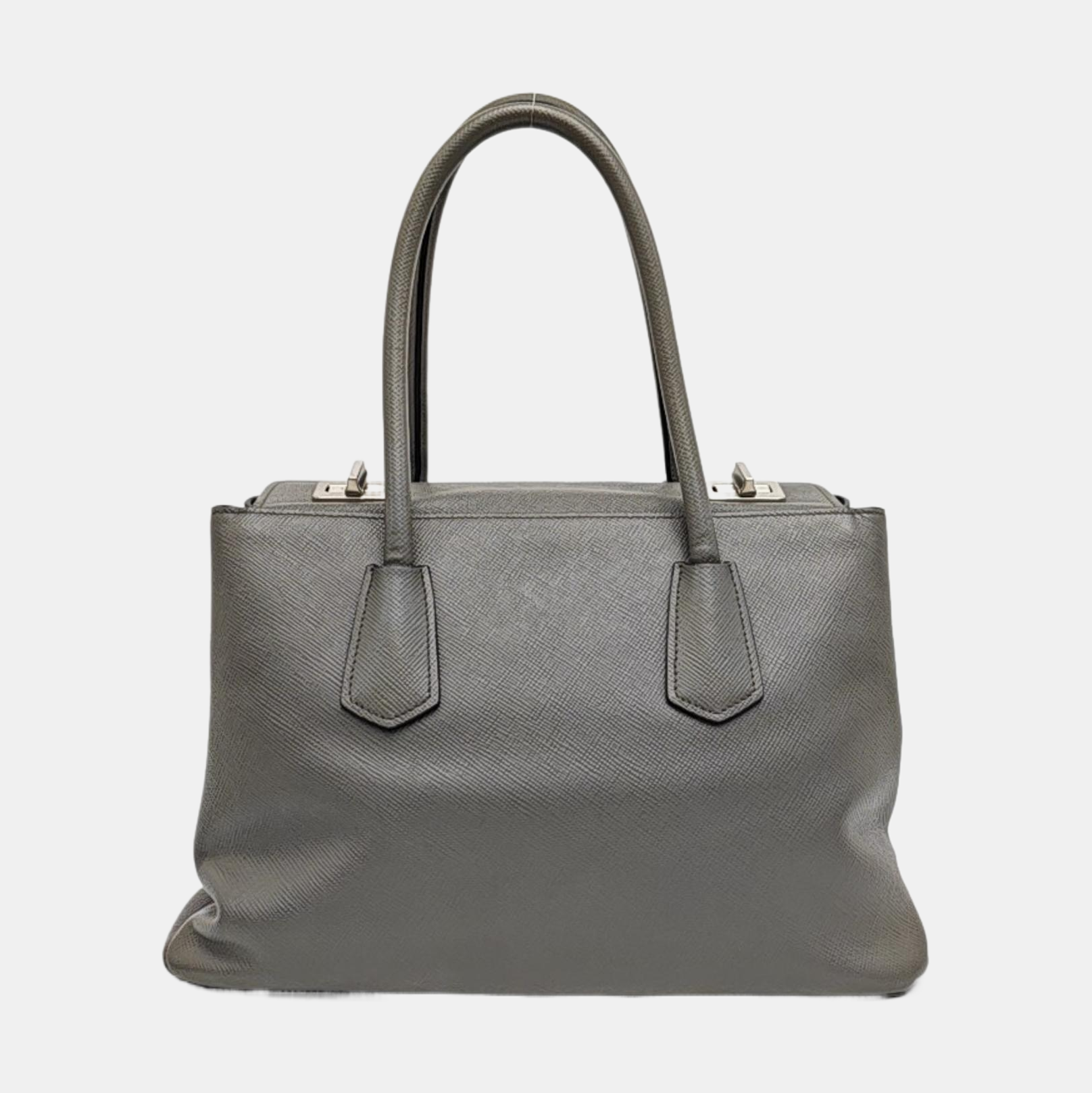 Double Medium Saffiano Calfskin Gray