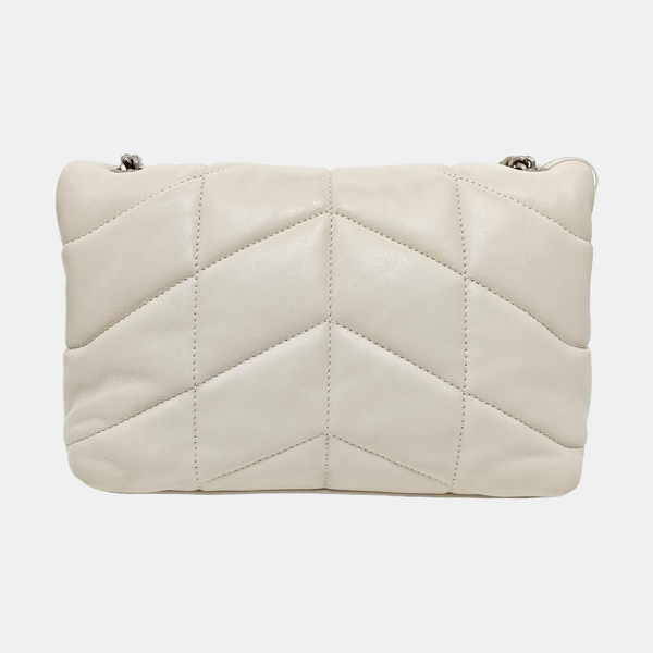 PUFFER Mini Chevron Lambskin White
