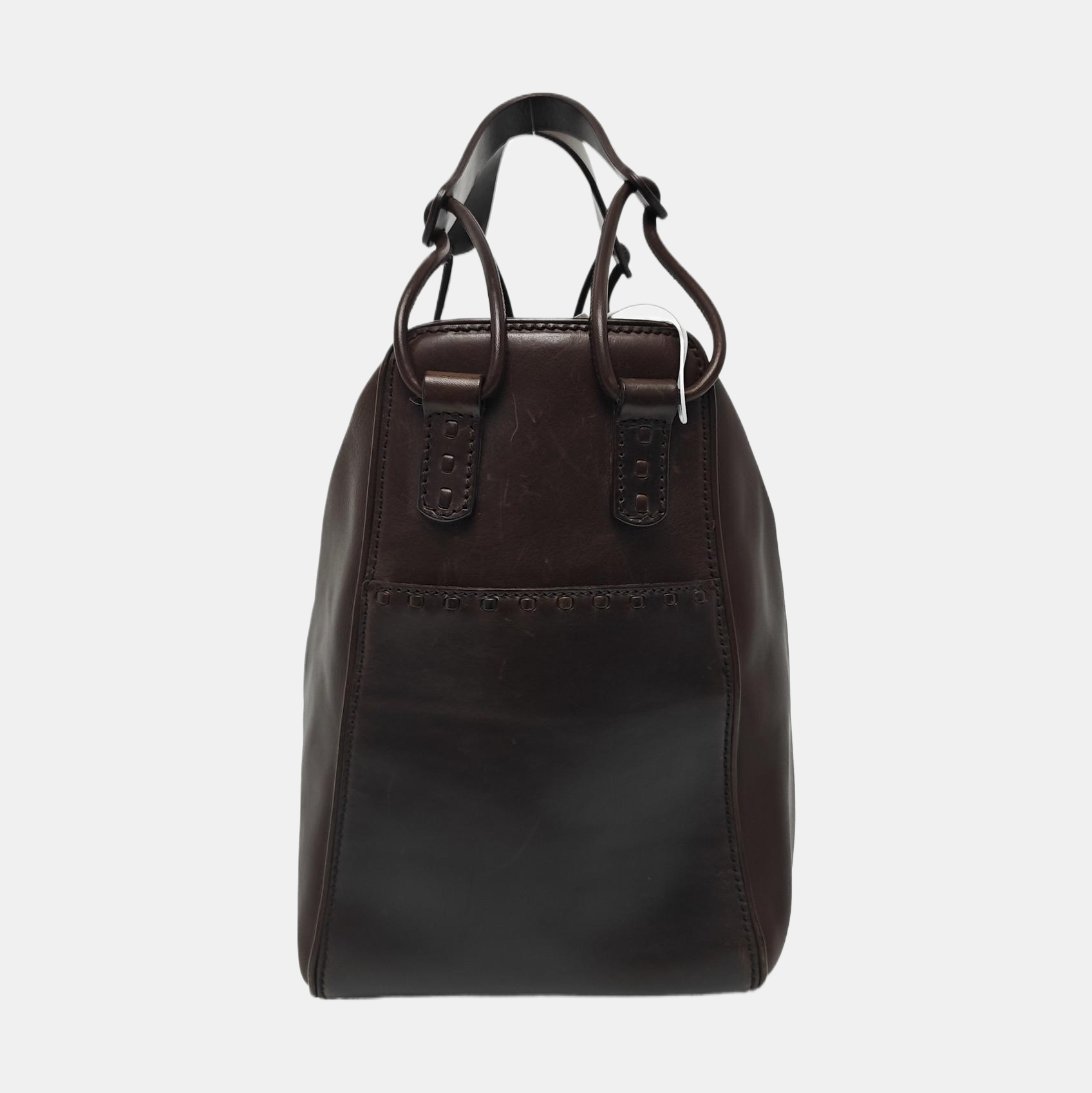 Calfskin Top Handle Bag Brown