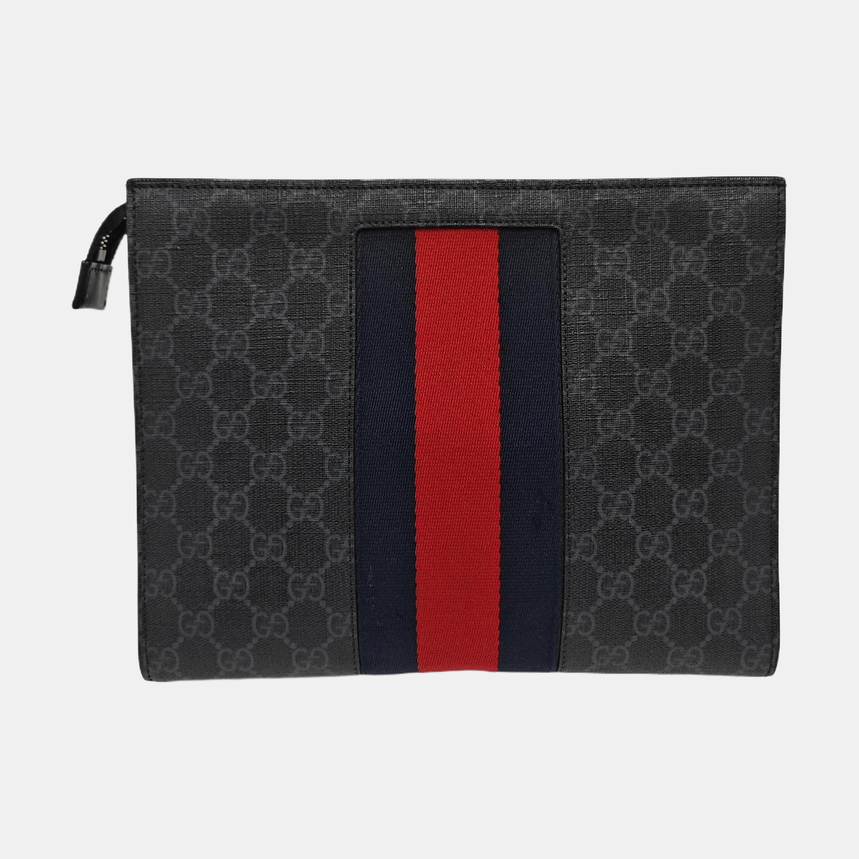 GG Supreme Monogram Coated Canvas Gray