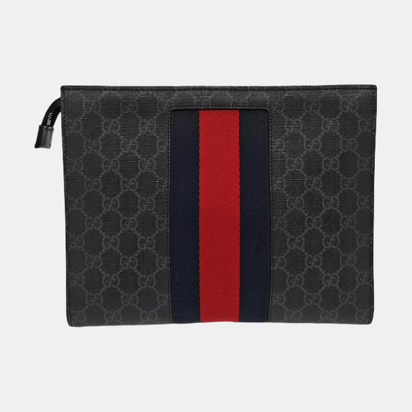GG Supreme Monogram Coated Canvas Gray