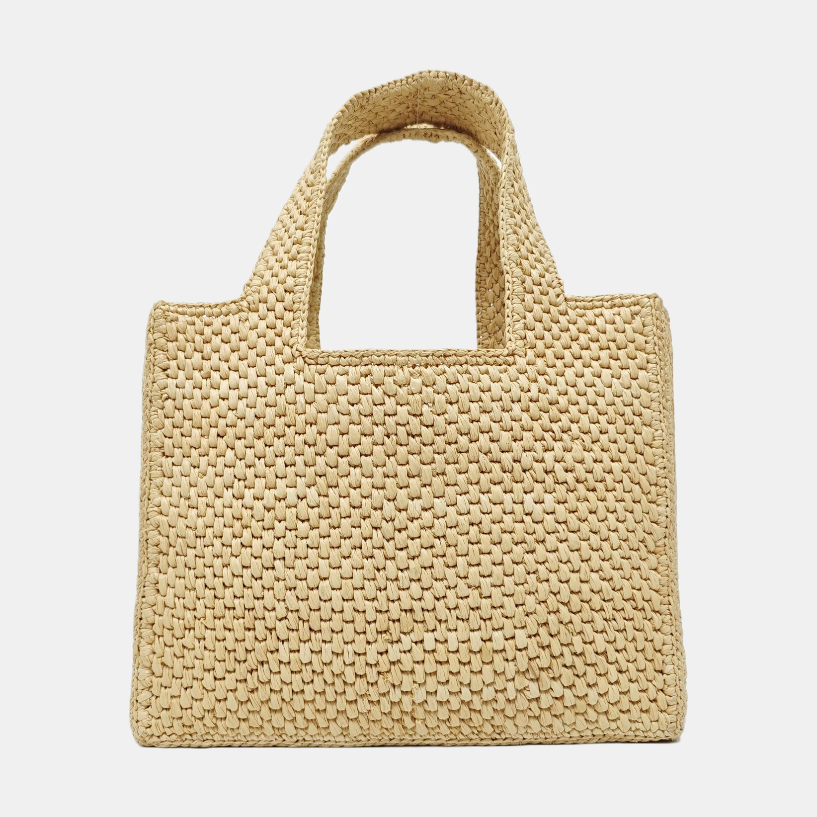 Font Tote Small Straw Beige