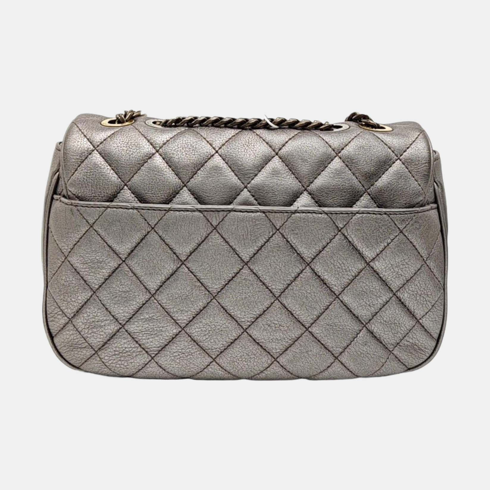 Quilted Grained Calfskin Silver