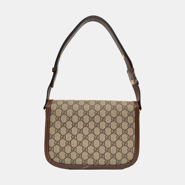 Horsebit 1955 Medium Monogram Coated Canvas Beige