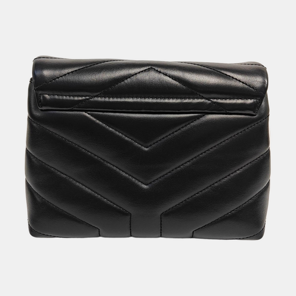LOULOU Extra Small Chevron Calfskin Black