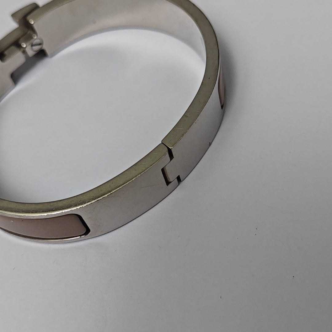Clic H Metal Silver Bangle
