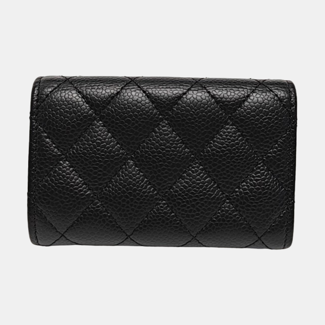 CLASSIC FLAP Quilted Grained Calfskin Black Wallet