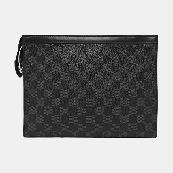 Pochette Voyag MM Damier Graphite Coated Canvas Gray