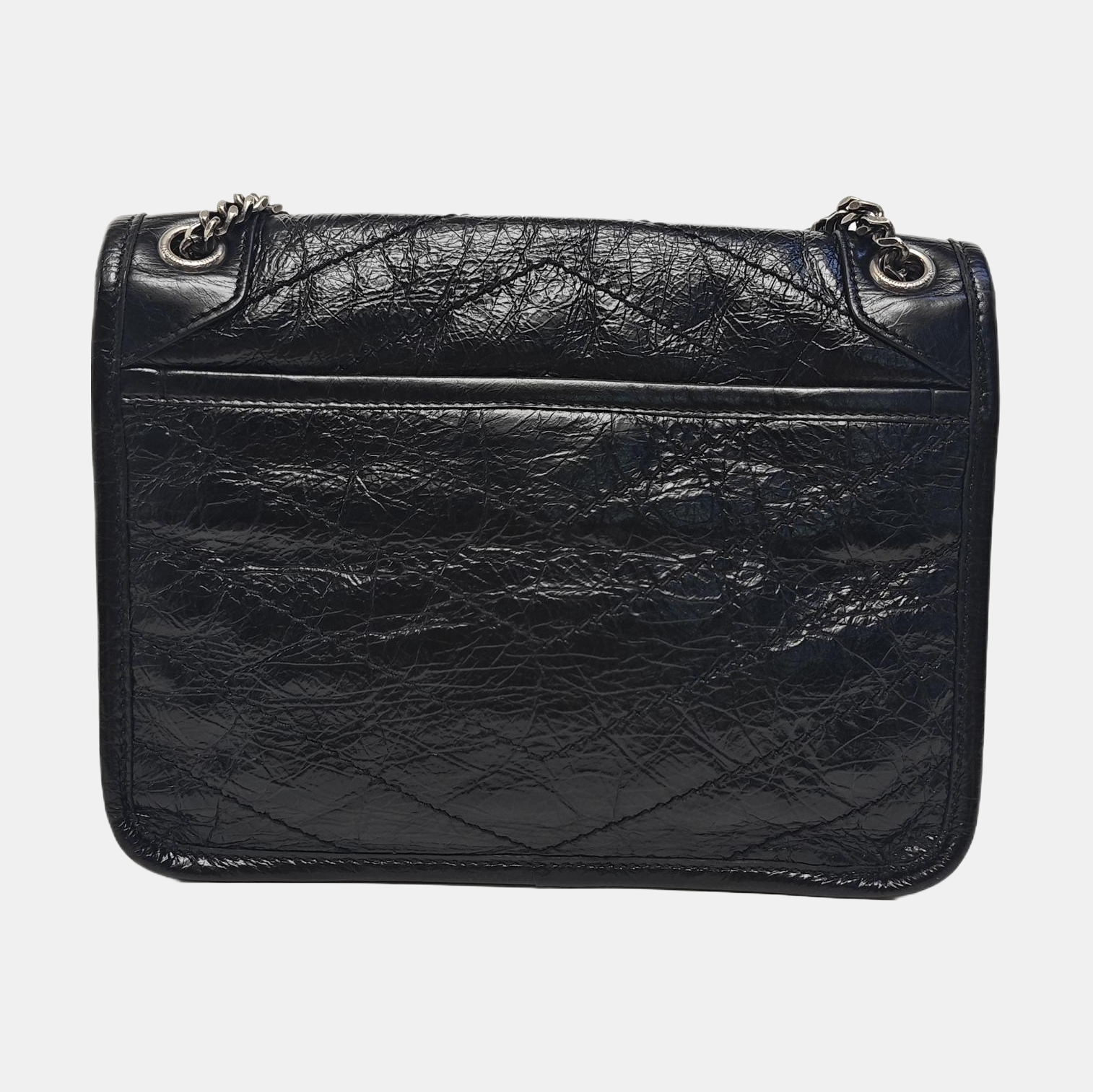 NIKI Small Chevron Calfskin Black