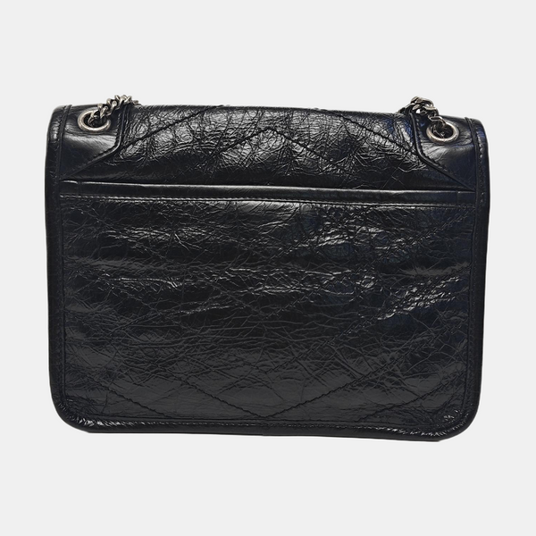 NIKI Small Chevron Calfskin Black