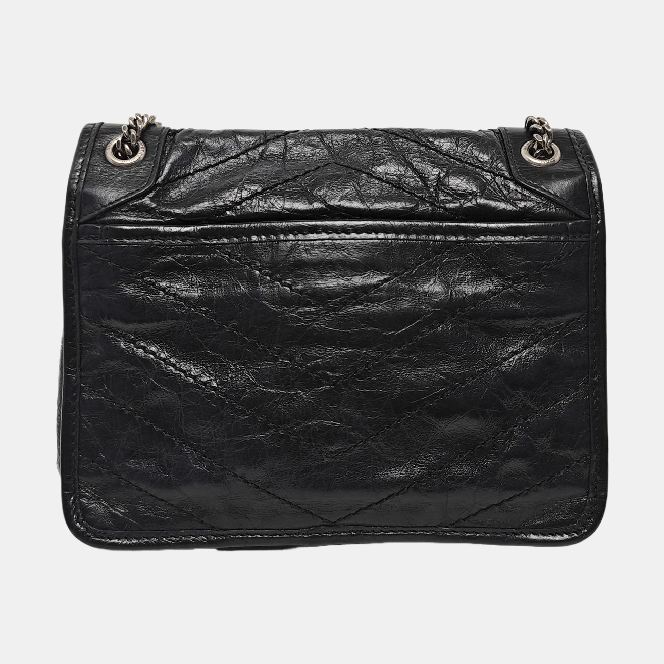 NIKI Small Chevron Calfskin Black