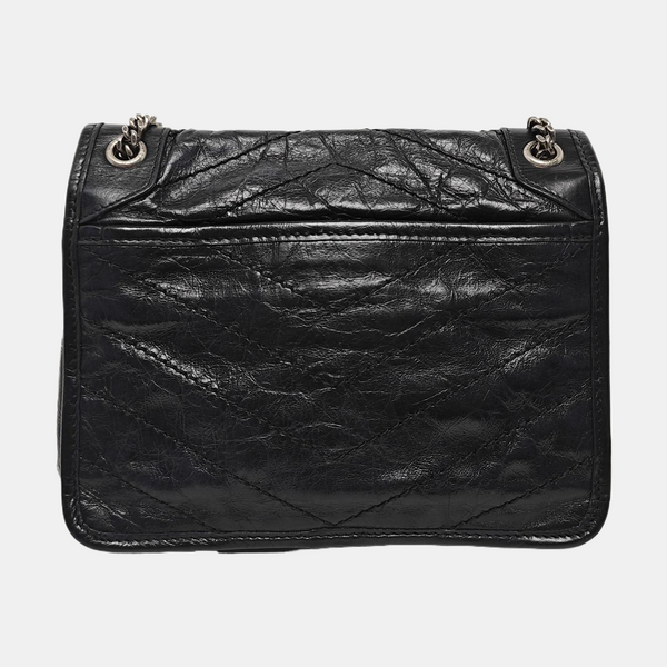 NIKI Small Chevron Calfskin Black