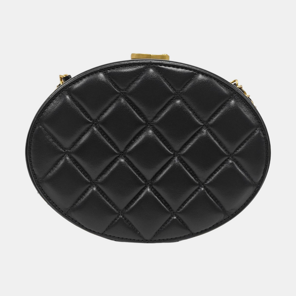 ROUND Quilted Lambskin Black