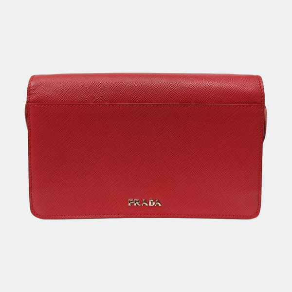 Saffiano Calfskin Shoulder Bag Red