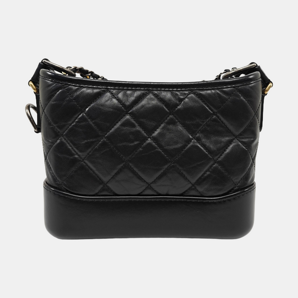 GABRIELLE Small Quilted Calfskin Black