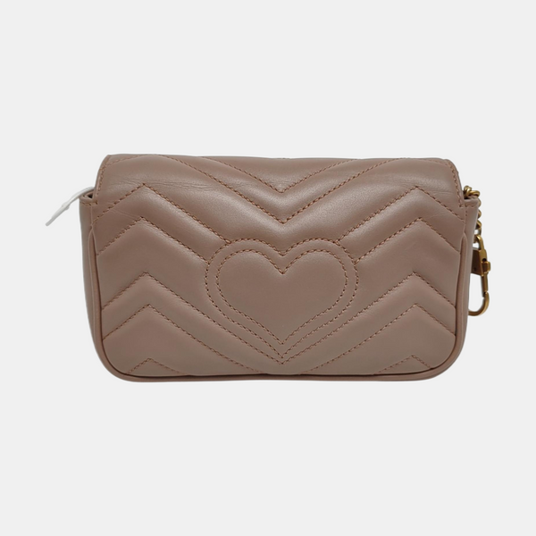 GG Marmont Mini Quilted Calfskin Beige