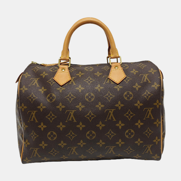 Authenticated pre-owned  SPEEDY 30 Monogram Coated Canvas Brown - Top Handle Bag at Looply