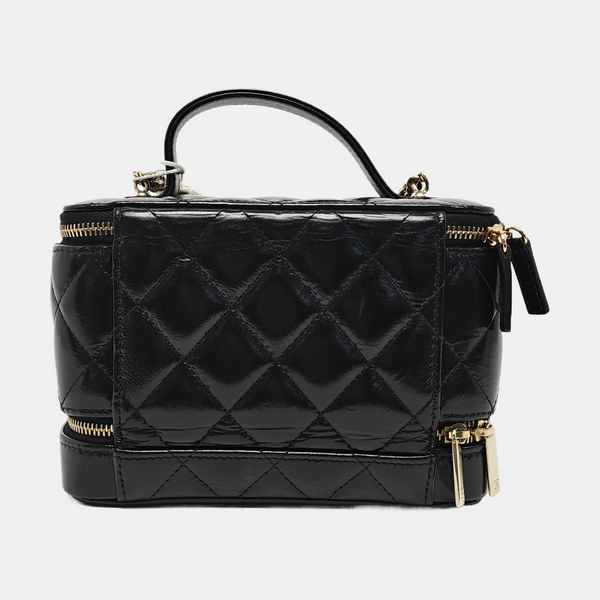 VANITY CASE Small Quilted Lambskin Black