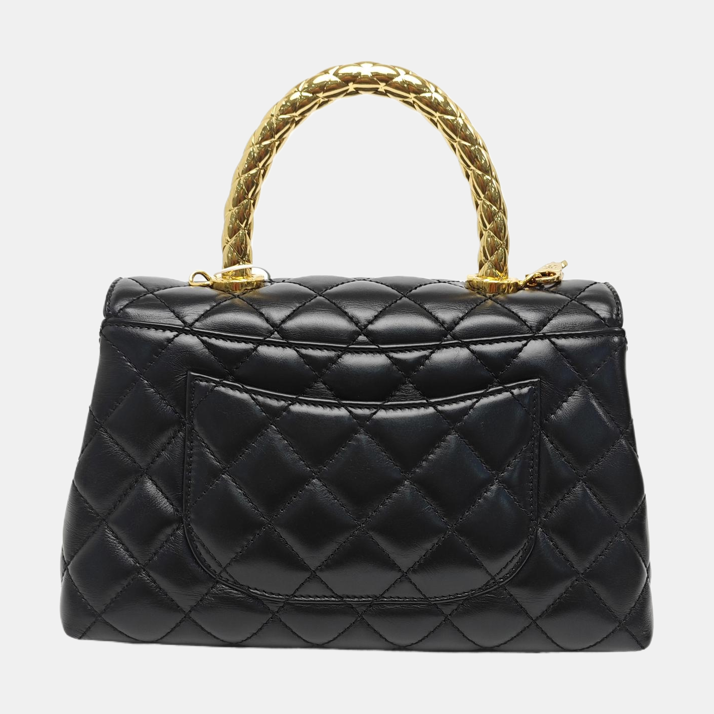 COCO HANDLE Small Quilted Calfskin Black