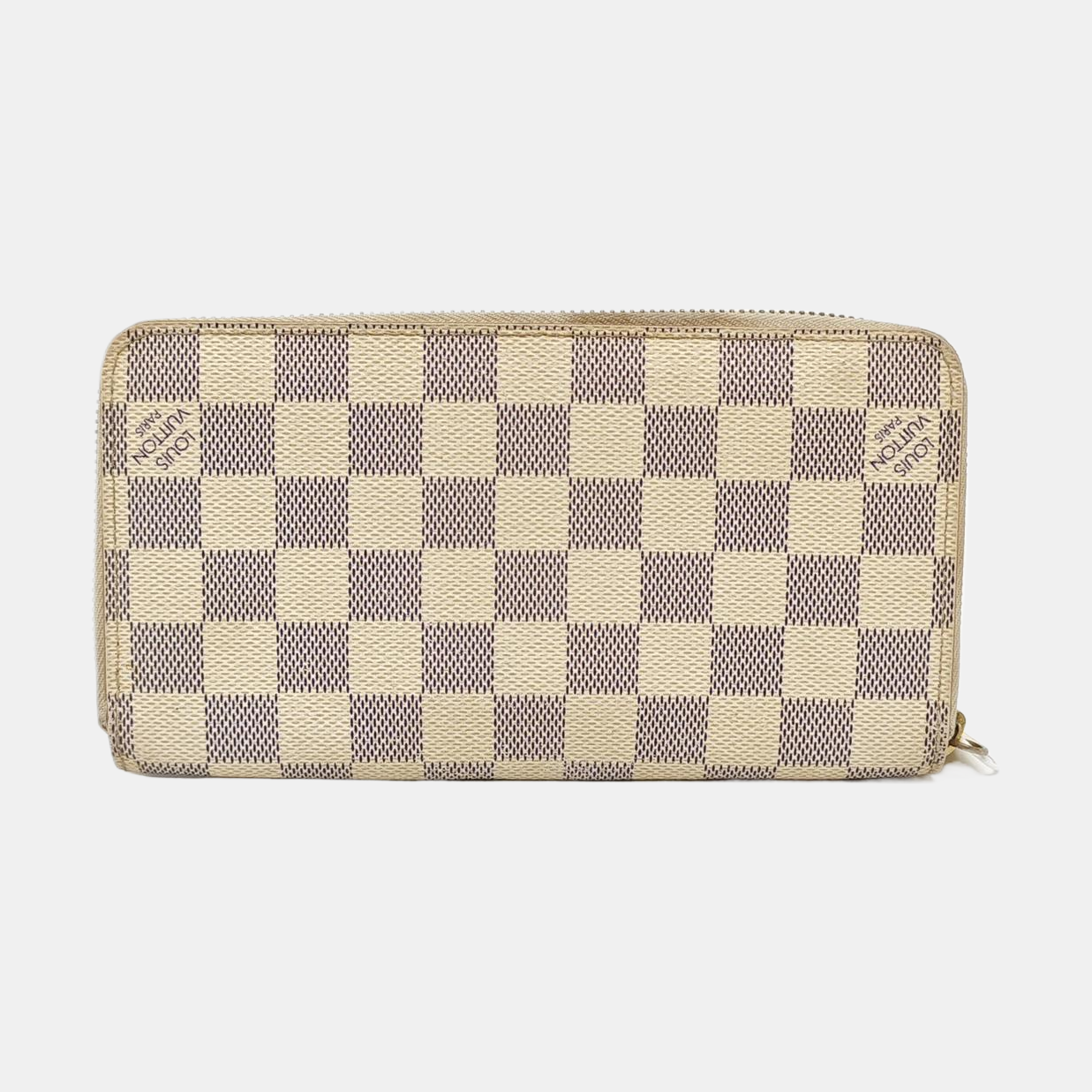ZIPPY Damier Azur Coated Canvas White Wallet