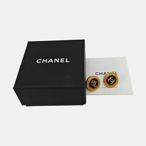 Metal Black Stud Earrings