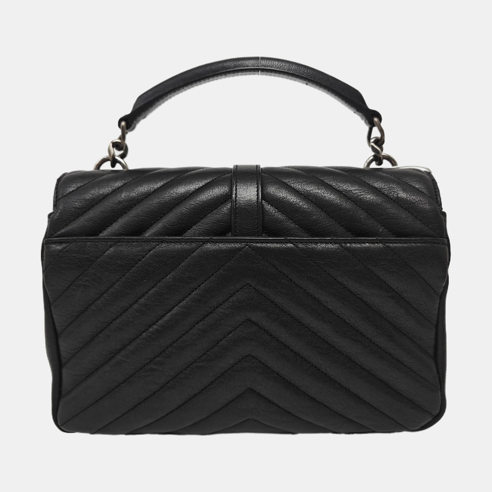 COLLEGE Medium Chevron Lambskin Black