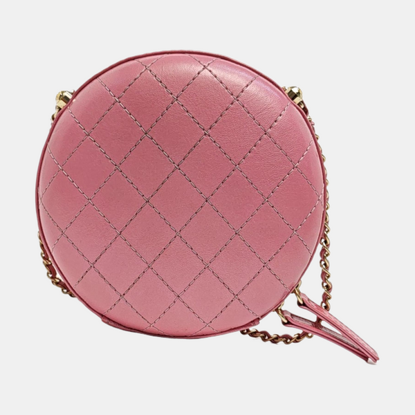 ROUND Quilted Lambskin Pink