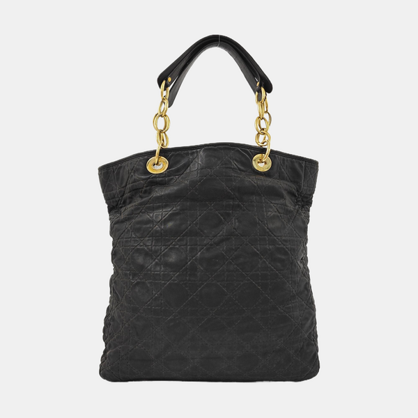 Cannage Calfskin Tote Bag Black