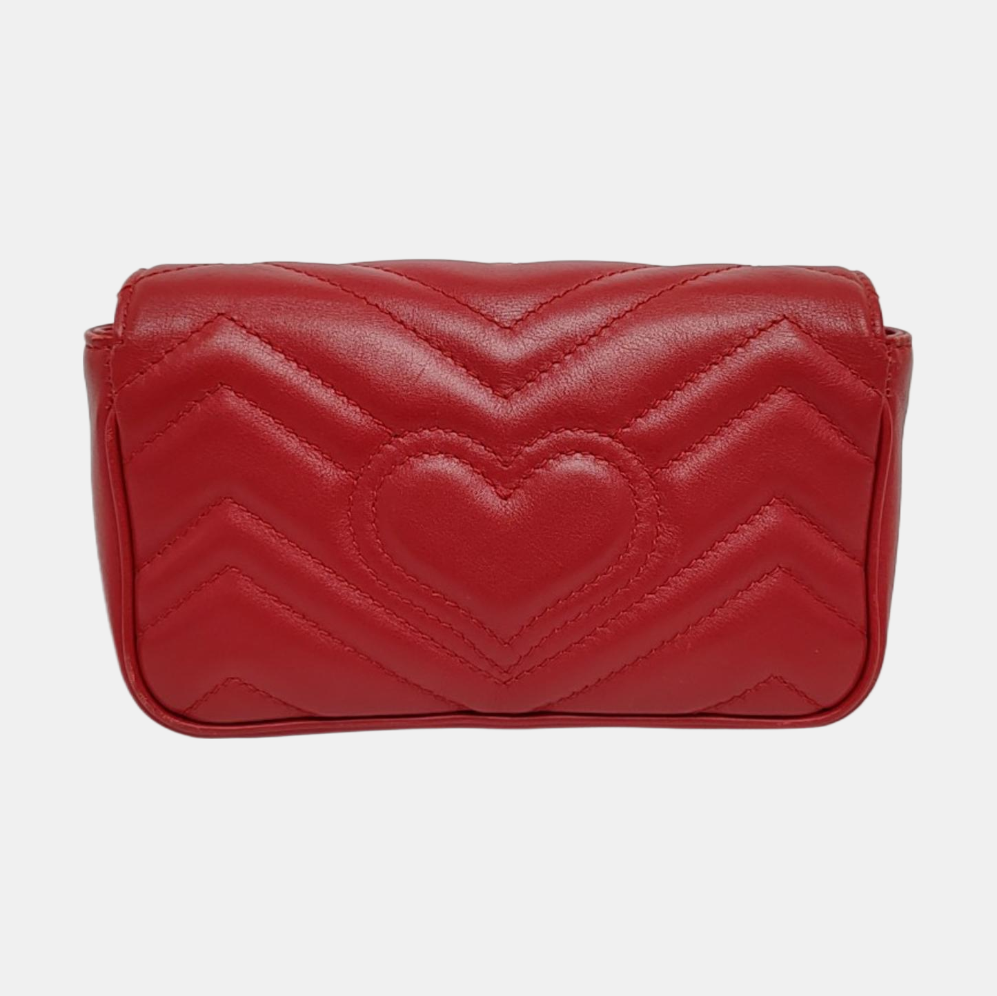 Authenticated pre-owned  GG Marmont Mini Quilted Calfskin Red - Shoulder Bag at Looply