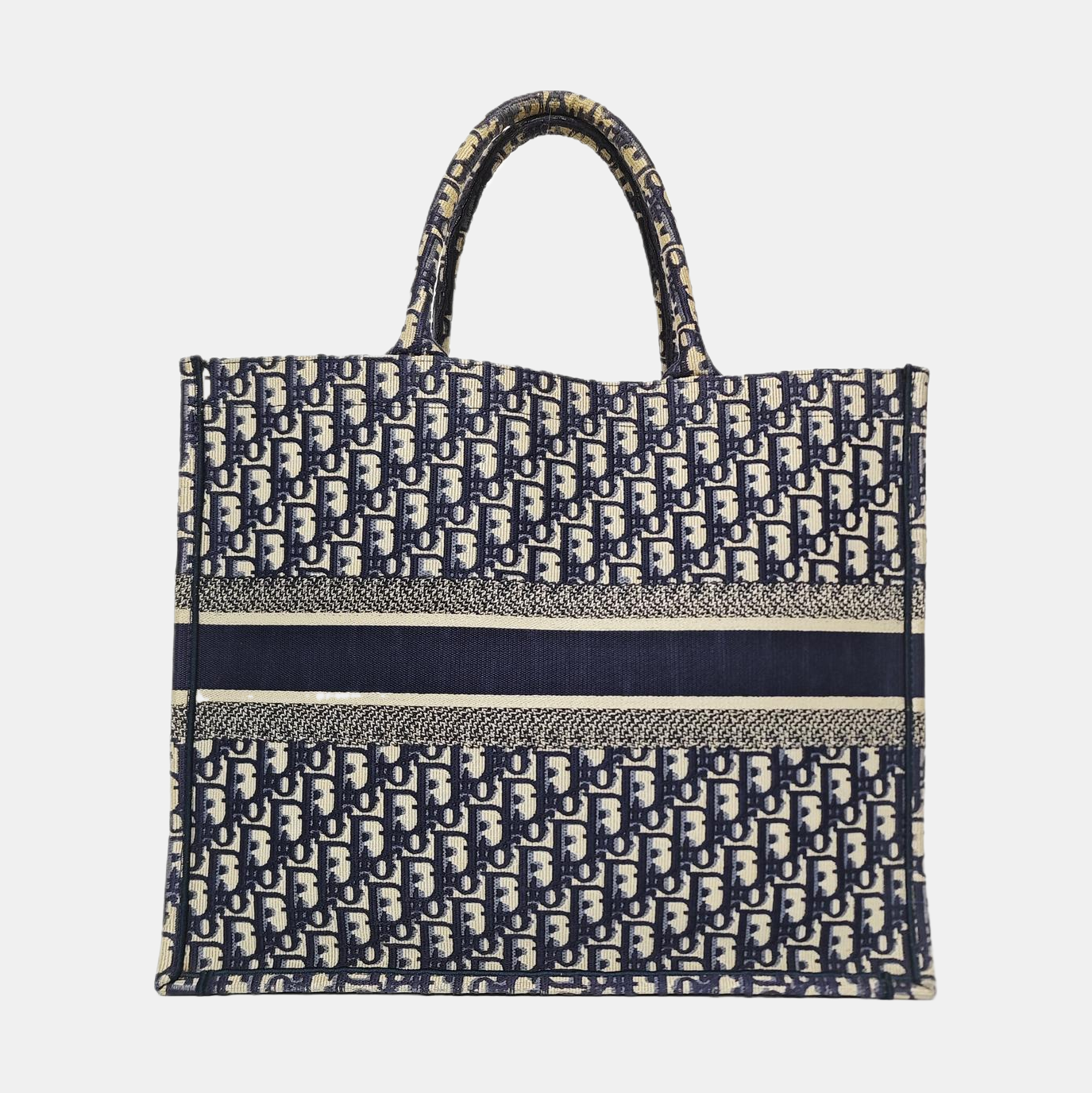 Book Tote Large Oblique Canvas Blue