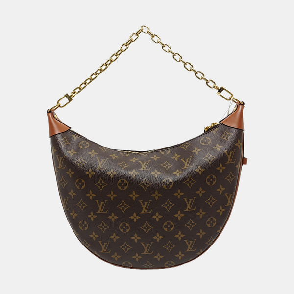LOOP HOBO Monogram Coated Canvas Brown
