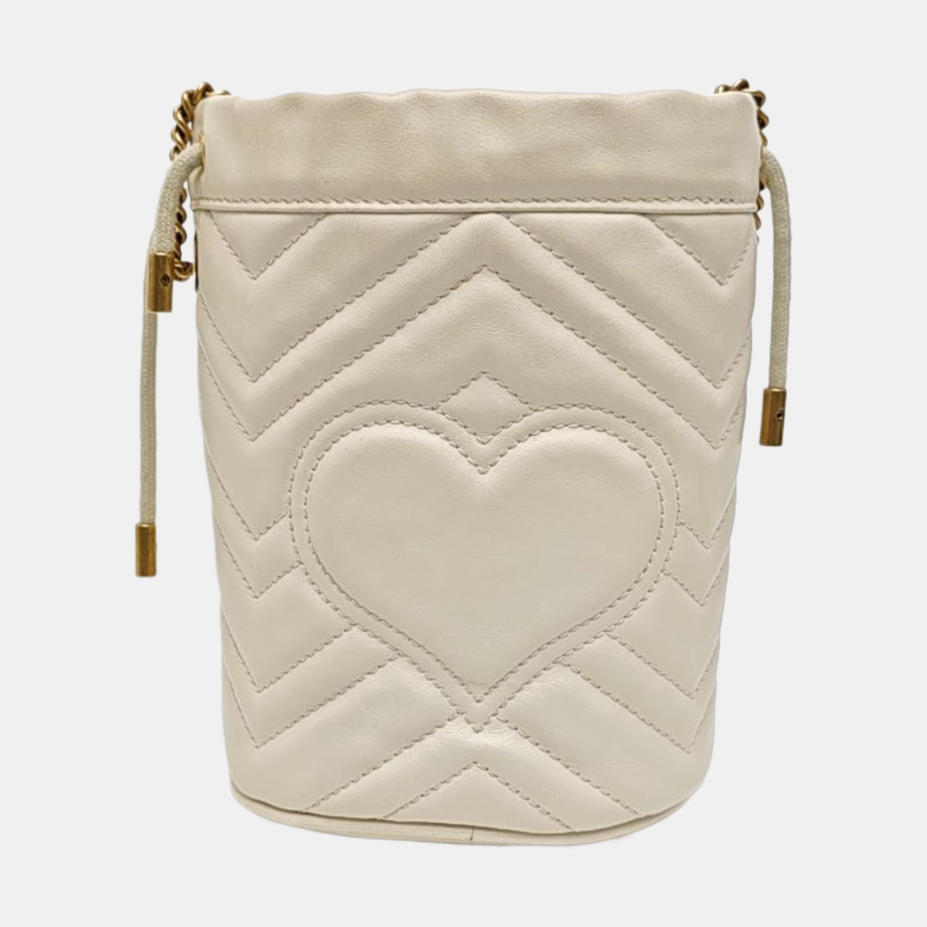 GG Marmont Mini Quilted Calfskin White