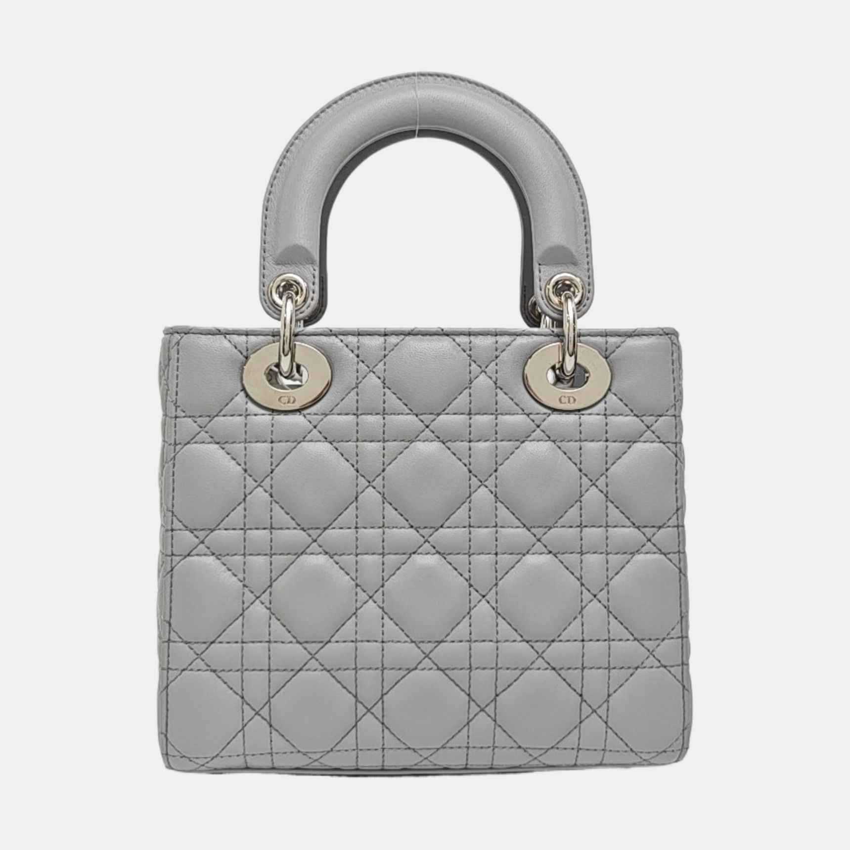 Lady Dior Small Cannage Lambskin Gray