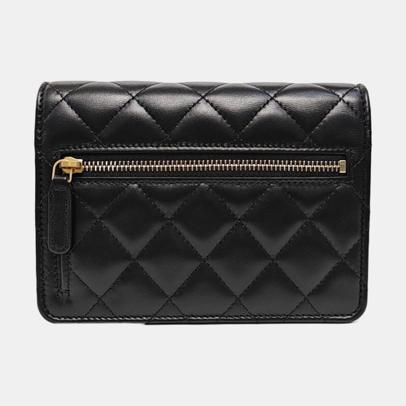 Quilted Lambskin Shoulder Bag Black