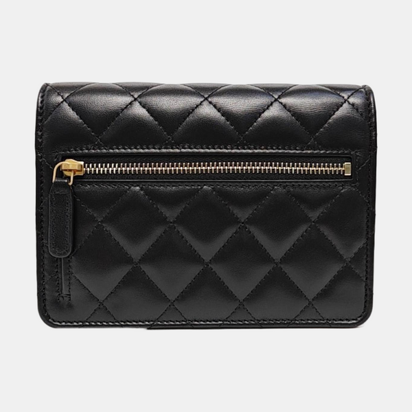 Quilted Lambskin Shoulder Bag Black