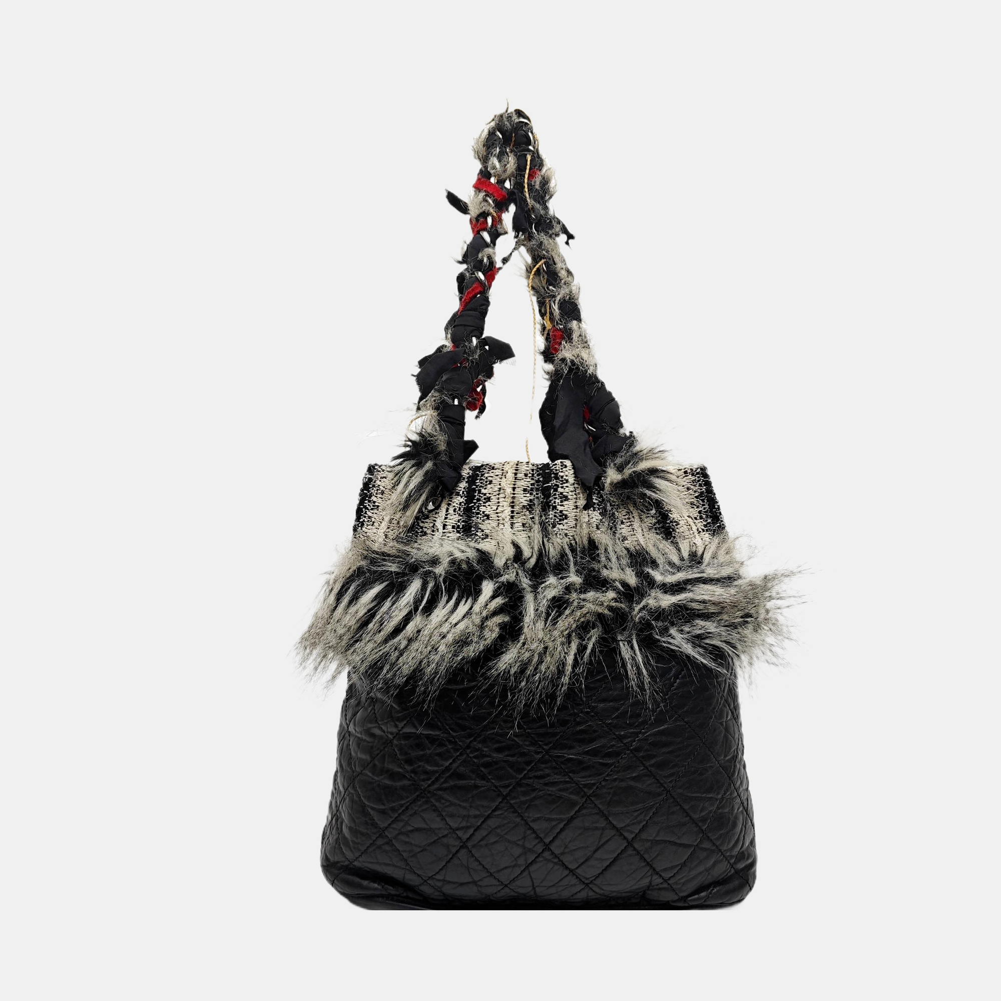 Quilted Calfskin Shoulder Bag Black