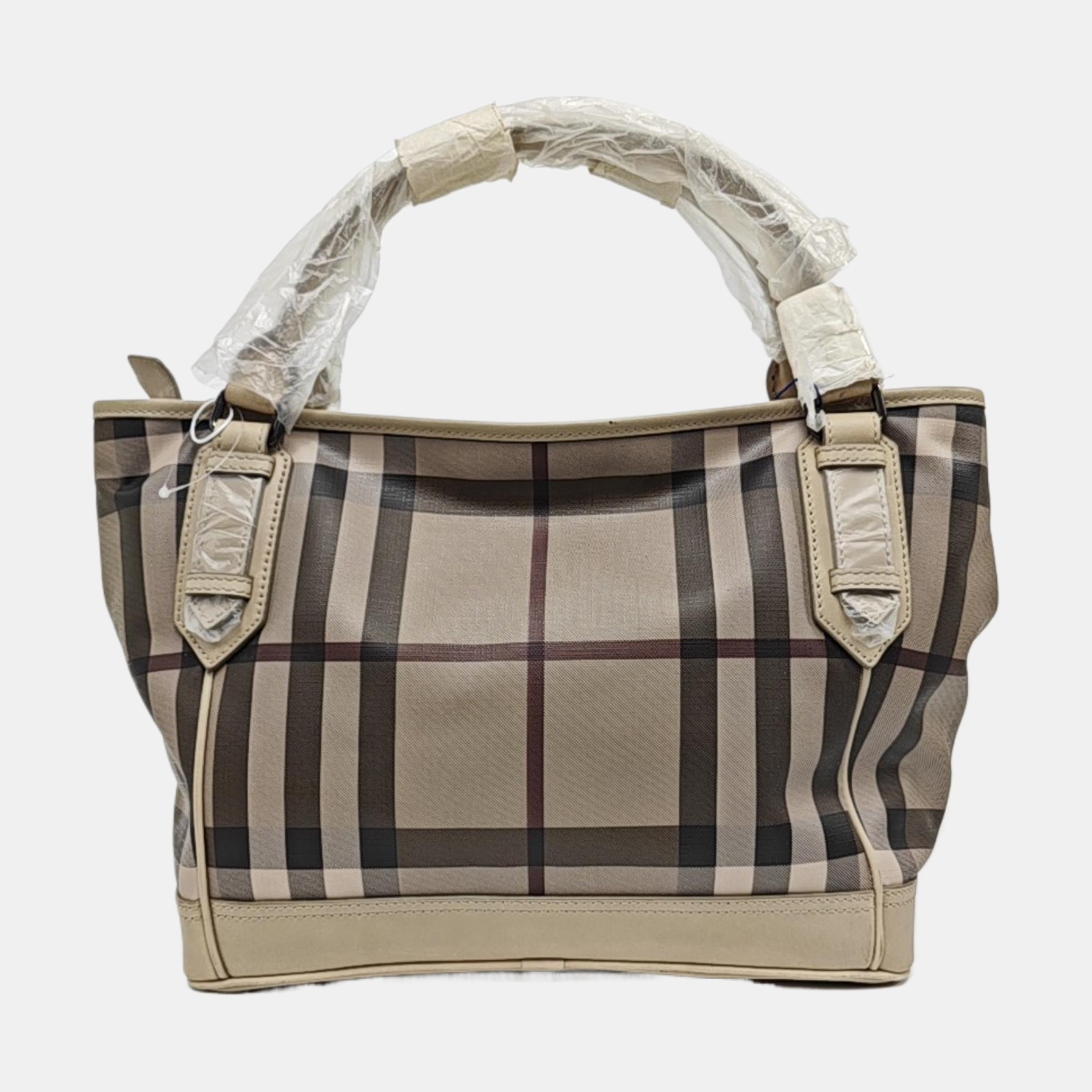 Coated Canvas Top Handle Bag Gray