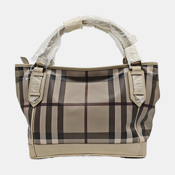 Coated Canvas Top Handle Bag Gray