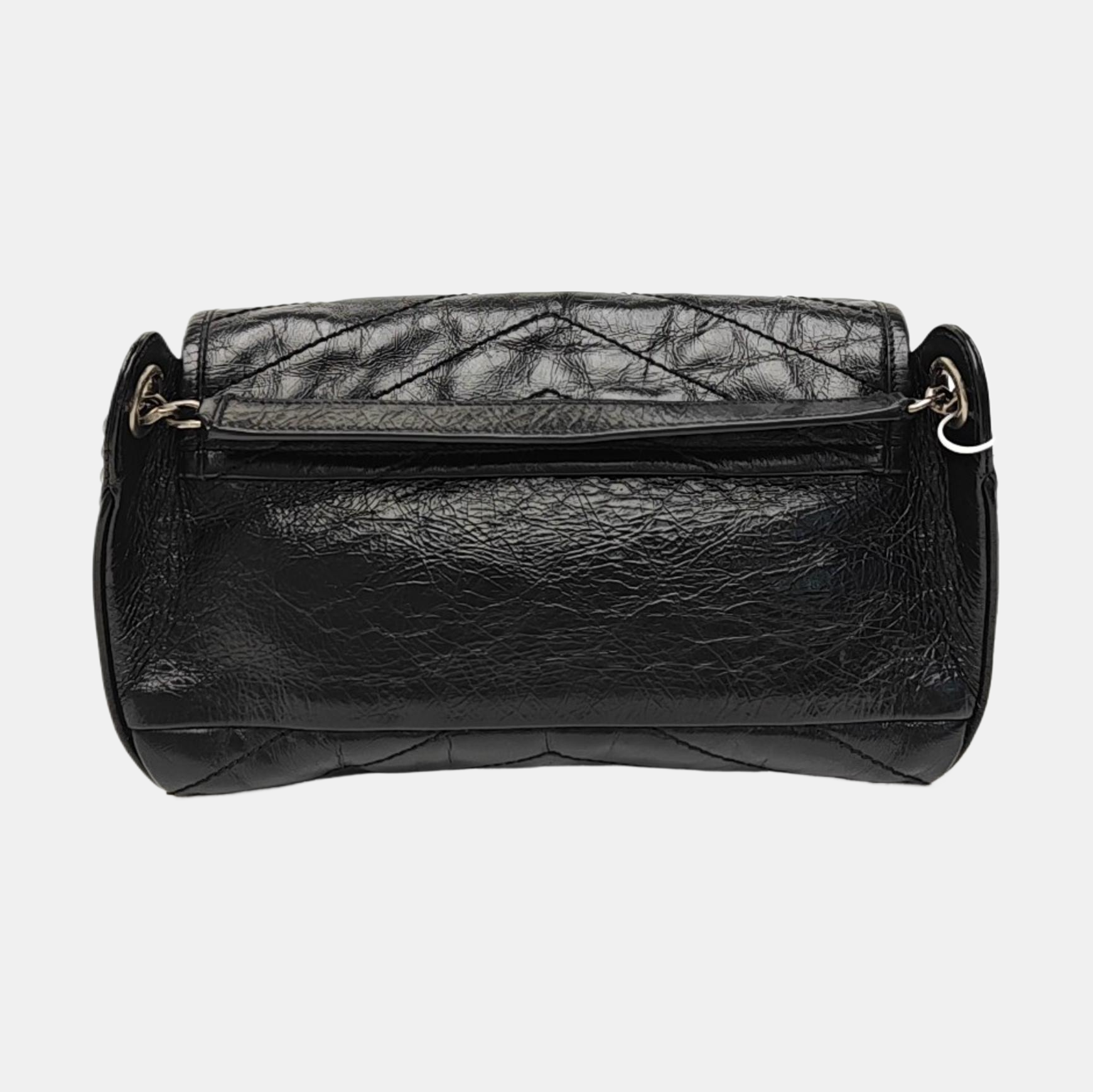 Calfskin Shoulder Bag Black