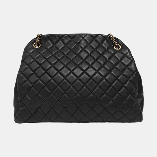 JUST MADEMOISELLE Large Quilted Lambskin Black