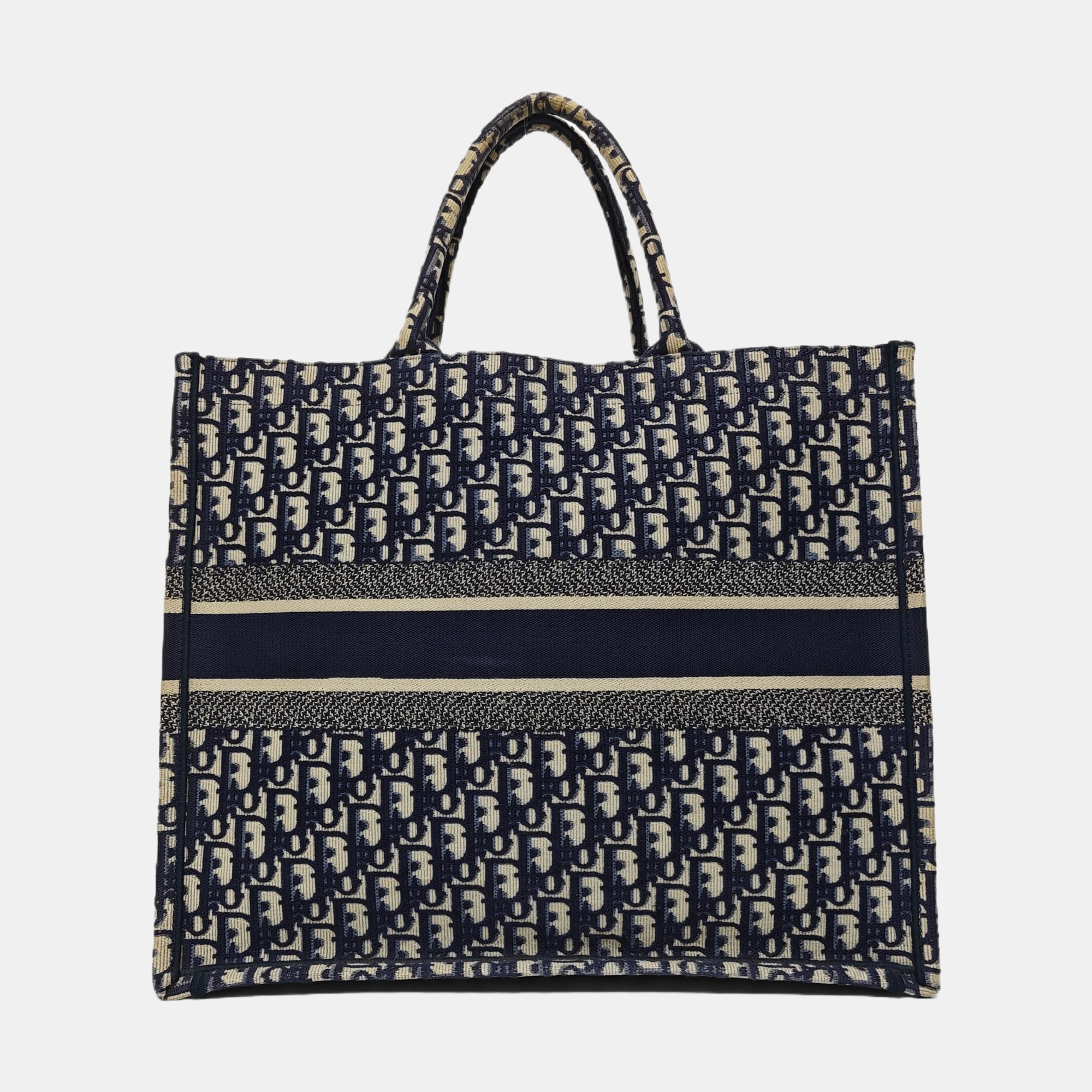Book Tote Large Oblique Canvas Blue