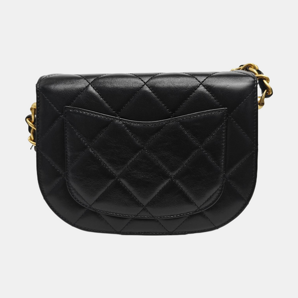 Quilted Calfskin Shoulder Bag Black