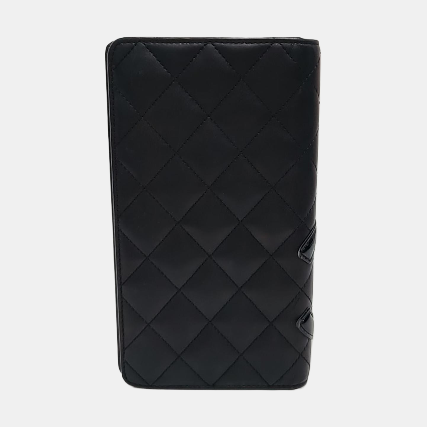 CAMBON Quilted Calfskin Black Wallet