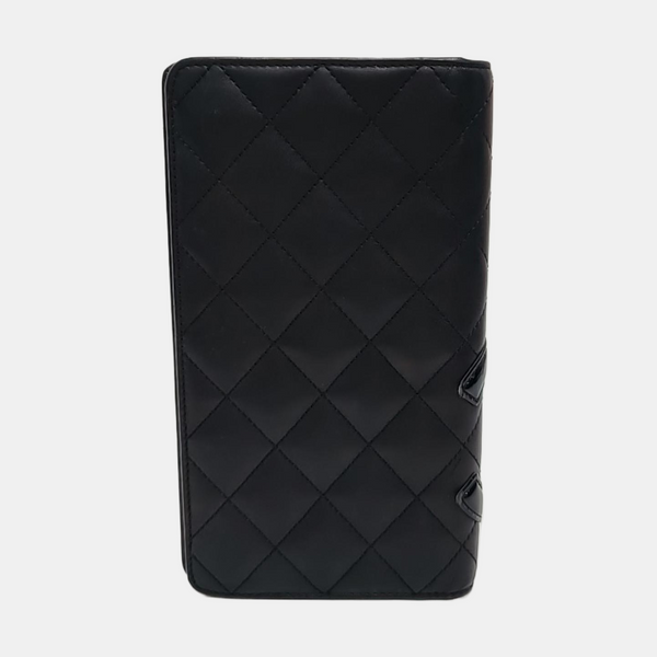 CAMBON Quilted Calfskin Black Wallet
