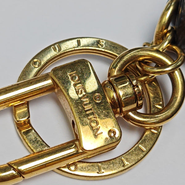 Coated Canvas Bag Charm Brown