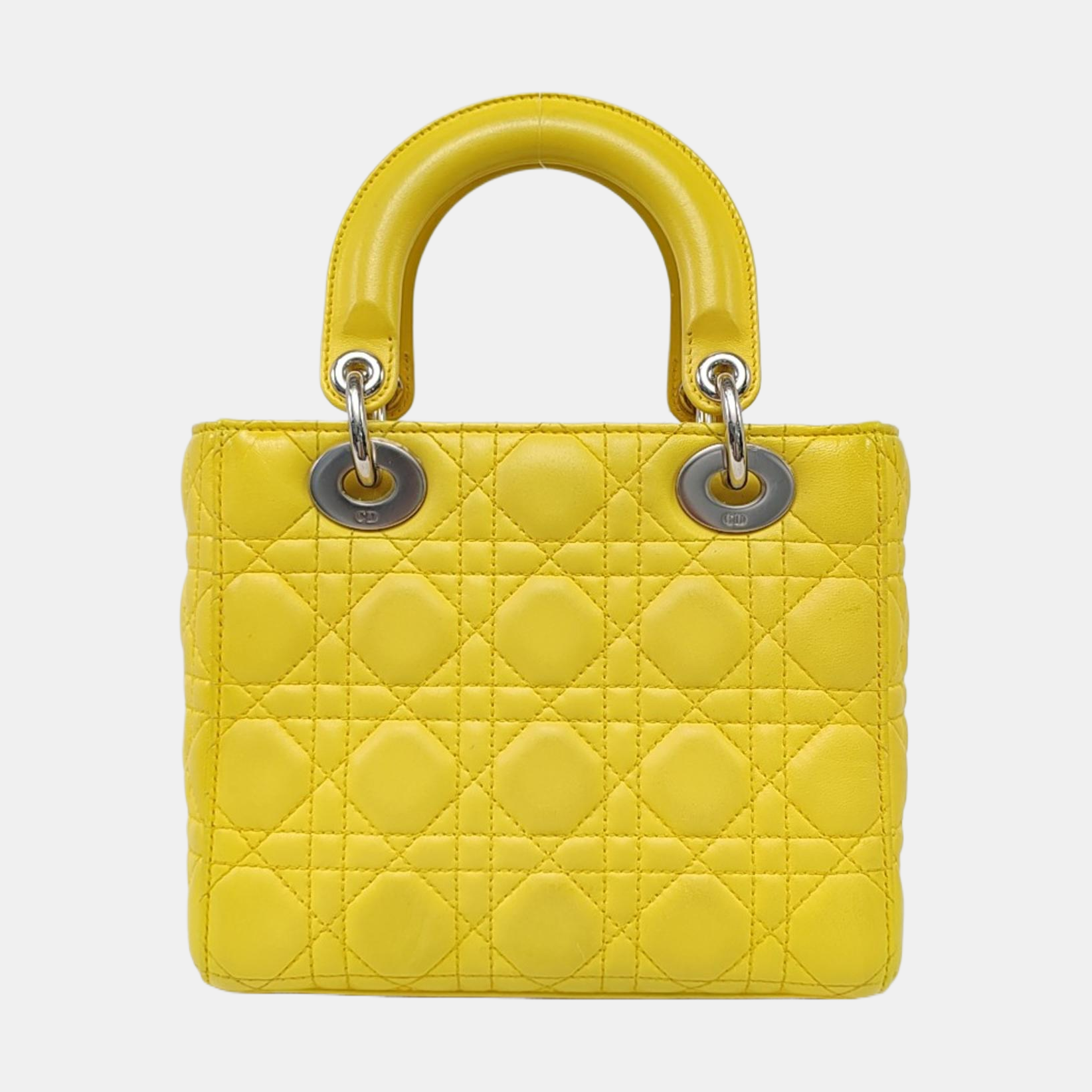 Authenticated pre-owned  Lady Dior Small Cannage Lambskin Yellow - Tote Bag at Looply