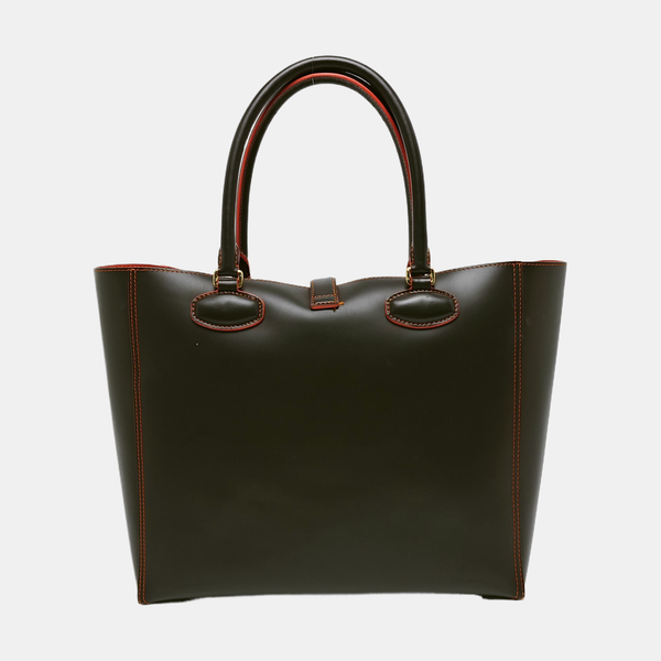 Monogram Calfskin Tote Bag Brown