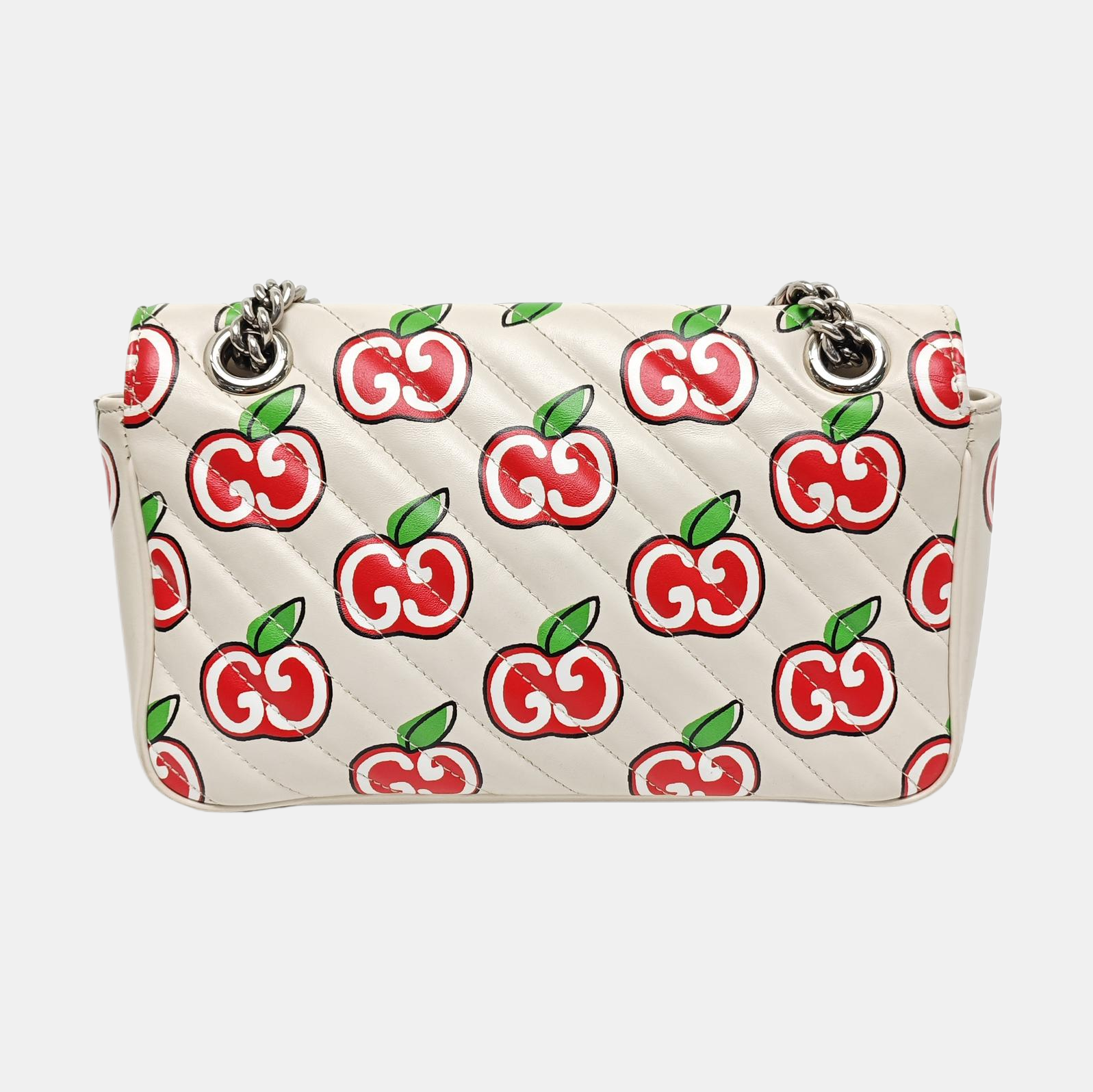 GG Marmont Medium Quilted Calfskin White