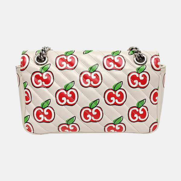 GG Marmont Medium Quilted Calfskin White
